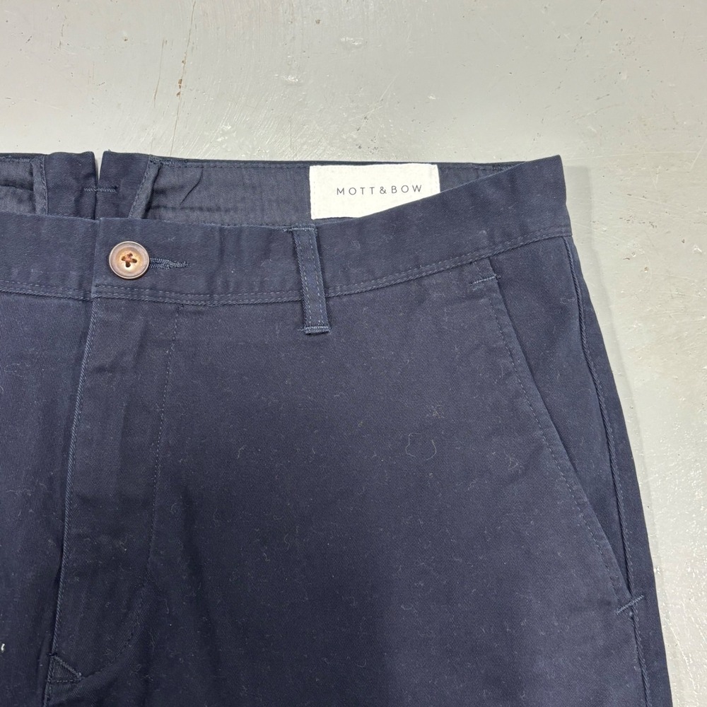 Mott & Bow Charles Chino Pants Navy Blue 34x30 Straight Leg Twill Trousers
